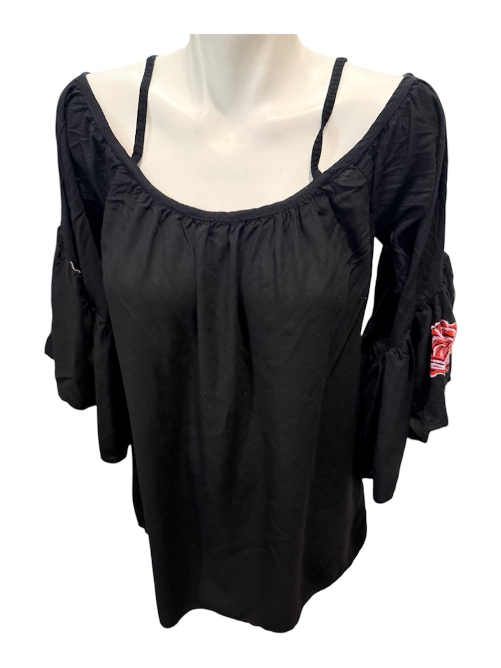 Feathers Embroidered Off The‎ Shoulder Boho Flowy Hippie Dress